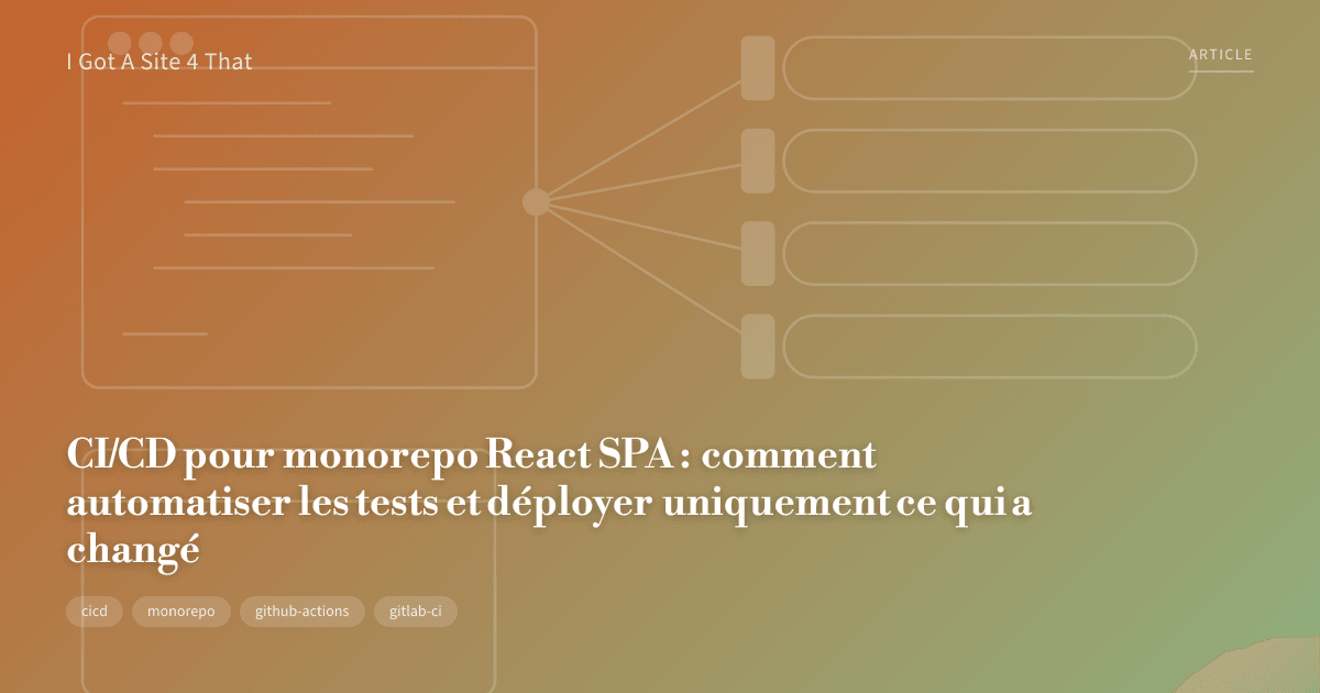React SPA Monorepo CI/CD: pruebas automatizadas y despliegues — I Got A ...